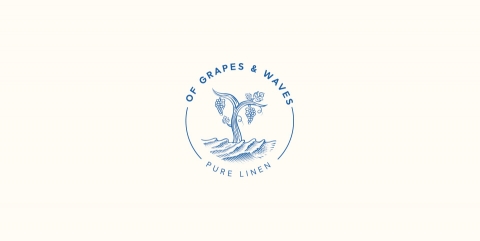 of grapes and waves logo design