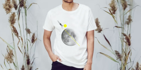 Moon illustration Man t shirt